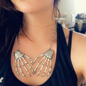 Rinestone Skeleton Hans Necklace